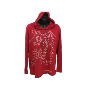 Marushka‎ Hoodie Womens S Red Steamboat Springs Colorado Wilderness Hand Printed